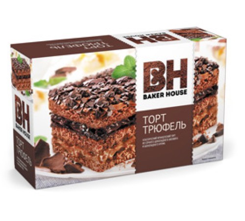 Торт бисквитный Baker House 350г*8 Трюфель