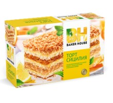 Торт бисквитный Baker House 350г*8 Апельсин (Сицилия)