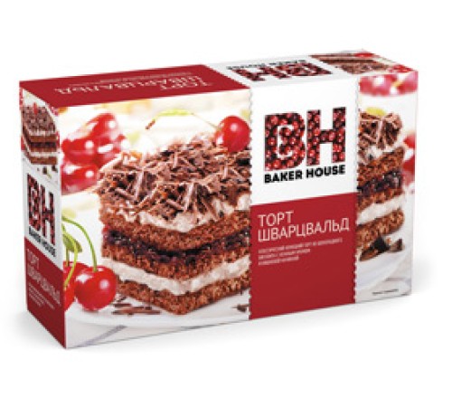 Торт бисквитный Baker House 350г*8 Вишня (Шварцвальд)