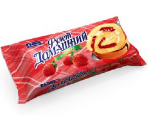 Рулет "Домашний" 150г*15 Клубника
