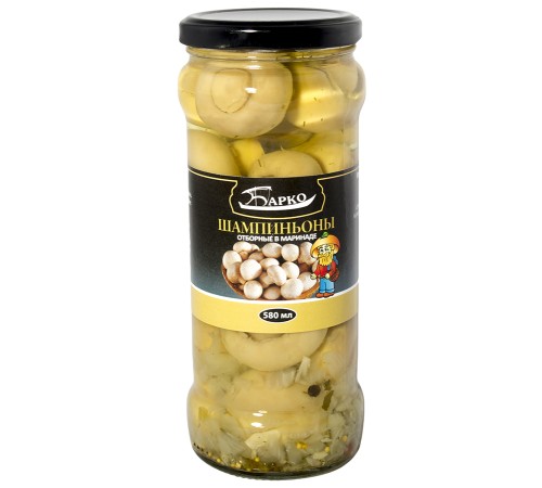 Шампиньоны маринованные "Барко" 314мл*12 ст/банке