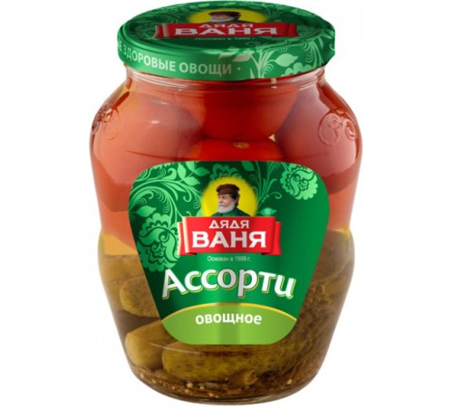 Ассорти Дядя Ваня  680 гр*8 Огурцы+томаты