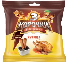 Три Корочки Ржаные+ СОУС 60г+25г*30 "Курица /соус Терияки"