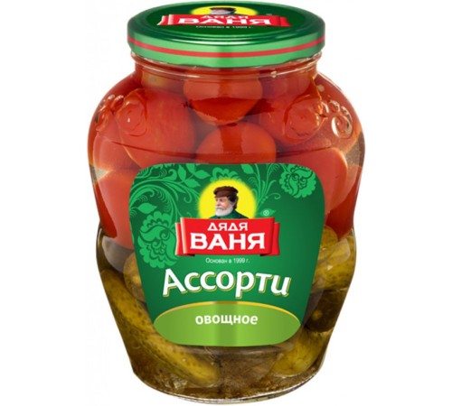 Ассорти Дядя Ваня 1800гр*6 Огурцы+Томаты
