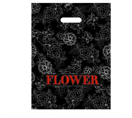 Пакет  с вырезанной ручкой "Flower" 1*50*(20бл)