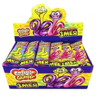 Жевательный мармелад Мармеладная Змея Crazy Gummy 15гр*36*(12бл) оптом ...