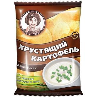 Хрустящий Картофель чипсы  'Девочка ' 70г*20 Сметана/Лук