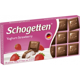 Шоколад Schogetten 100г*15 Yoghurt Strawberry Клубничный йогурт