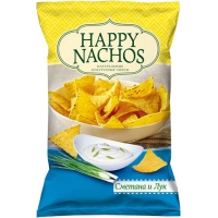 Чипсы кукурузные  'Happy Nachos ' 150г*18 Сметана и лук
