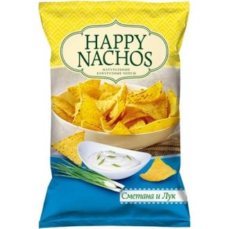 Чипсы кукурузные  'Happy Nachos ' 150г*18 Сметана и лук