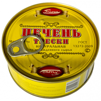 Печень Трески натуральная  'Барко ' 230г*48/Мурманский рыбокомбинат