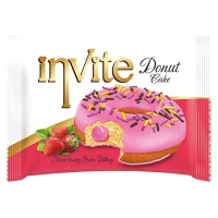 Пончики INVITE DONUT 40гр*24*(6бл) Клубничная начинка
