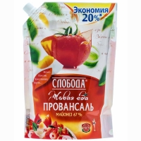 Майонез 'Слобода Провансаль 'доз.67% 800мл.*12шт