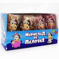 Жевательный мармелад  'Бычок 'на палочке 17гр*30*12бл