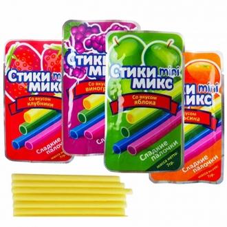 Карамель мягкая  'Стики микс мини ' сладкие палочки 7г*30*24бл