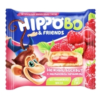 Пирожное HIPPOBO 32гр*12шт*(8бл) с малиновой начинкой