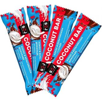 Кокосовый батончик SOJ  'Coconut Bar ' с ванильно-сливочным вкусом в шок. 40гр*16*(4)