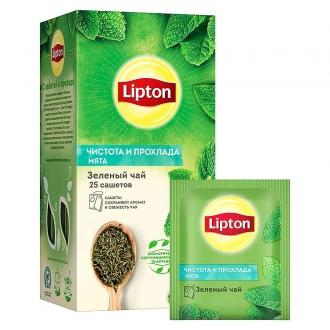 Липтон чай 25пак*1,4г(12шт) Зеленый с мятой