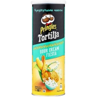 Принглс 160 г*19  Тортилья кукурузные Сметана