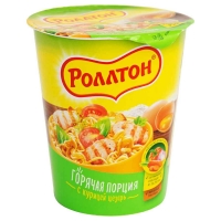 Лапша в стакане 'Роллтон '70г*24 с Курицей Цезарь