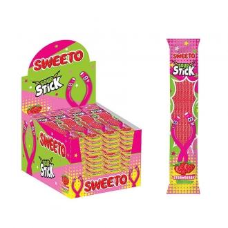 Жевательный мармелад  SWEETO Sour Stick кислые палочки 30г*24*(8бл) Клубника