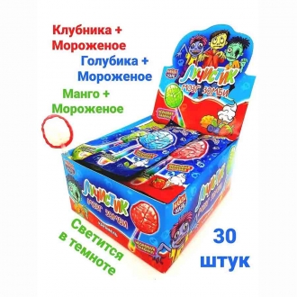 Карамель  Лучистик Мозг Зомби на палочке 10гр*30*(12бл)