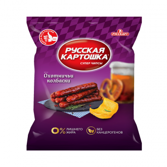 Чипсы картофельные 'Русская картошка '140 г*9 Вкус охотничьи колбаски