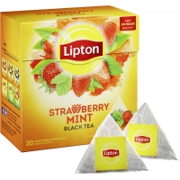 Липтон чай пирамидки 20 пак*2,5 г*(12шт) Strawberry Mint/клубника