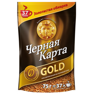 Черная карта Gold м/у  кофе 75г*12 ПАКЕТ