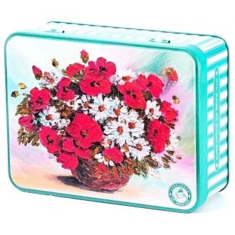 ИМЧ Шкатулка Маки ж/б  50г*(12) чай черный