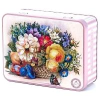 ИМЧ Шкатулка Пионы ж/б  50г*(12) чай черный