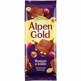 Альпен Гольд  80гх21шт Фундук/Изюм