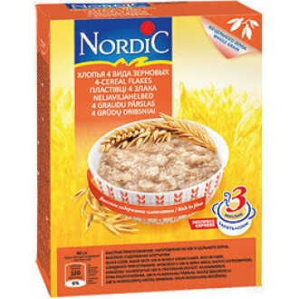 Хлопья 4 злака  Нордик 500гр*12