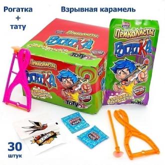 Карамель Канди Клаб Взрывная  1гр*30*(12бл) Приколисты Рогатка с тату