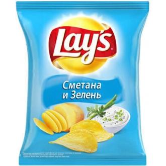 Лейс  140 г*19 чипсы Сметана/Зелень